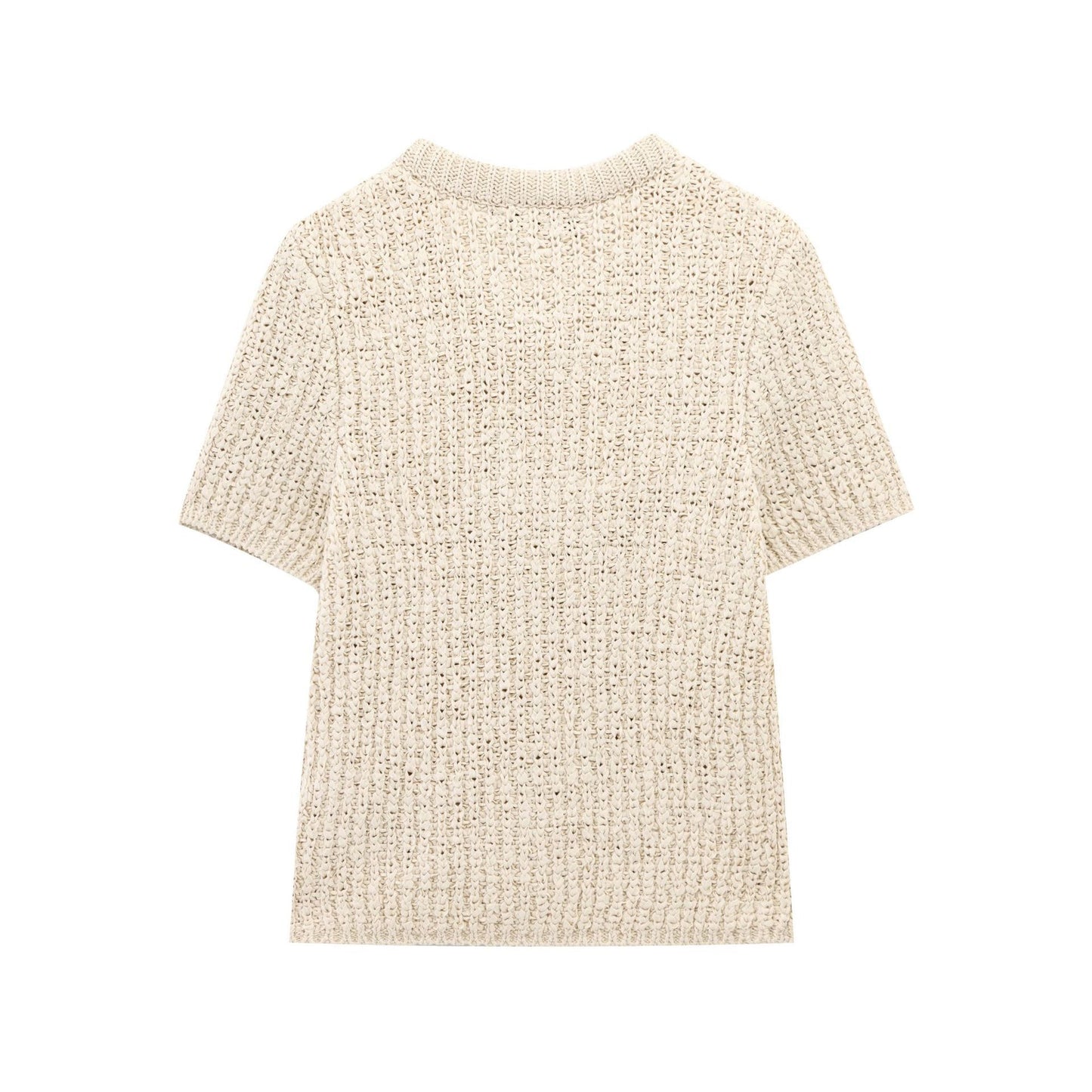 Transparent Organza Bowknot Decoration Knitted Coat