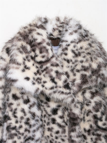 Women's Printed Faux Fur Jacket Coat