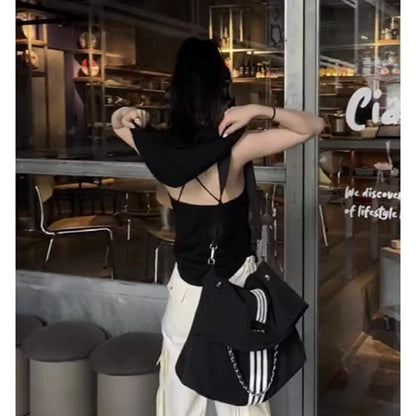 Sleeveless Design Sense Niche Inner Black Outerwear Camisole
