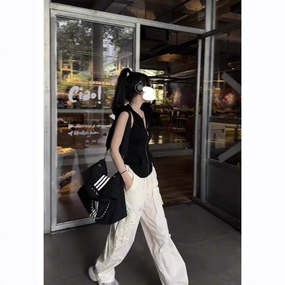 Sleeveless Design Sense Niche Inner Black Outerwear Camisole