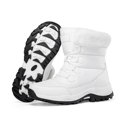 Fleece-lined Thickened Warm Wear-resistant Outdoor Hiking Shoes