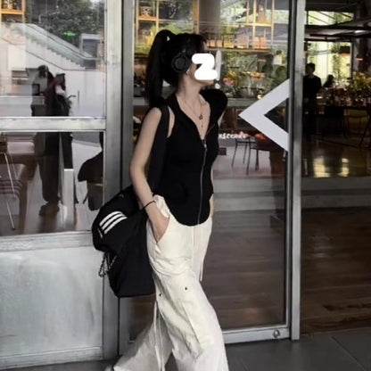 Sleeveless Design Sense Niche Inner Black Outerwear Camisole