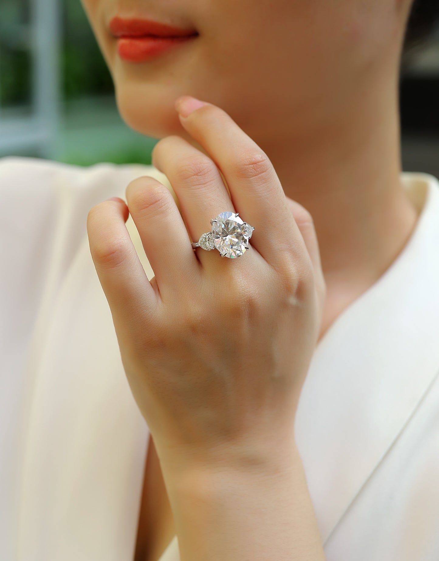 Soul Resonance Moissanite Ring – S925 Silver & Platinum