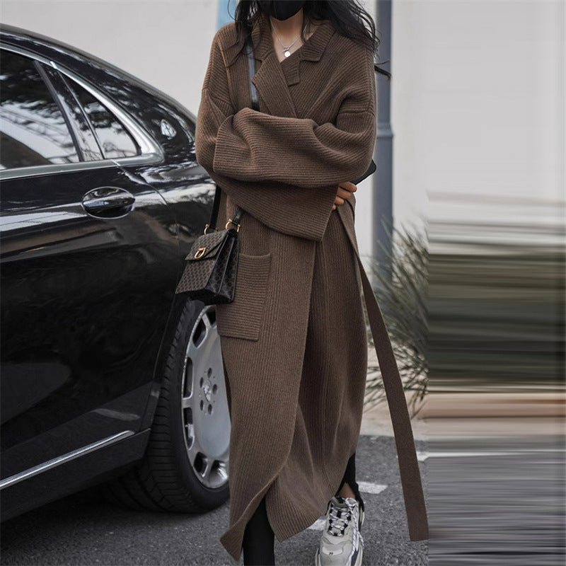 Gentle Soft Glutinous Loose Knitted Cardigan Overcoat