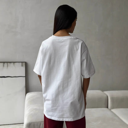 Women's Love Embroidered Casual Round Neck Short Sleeves