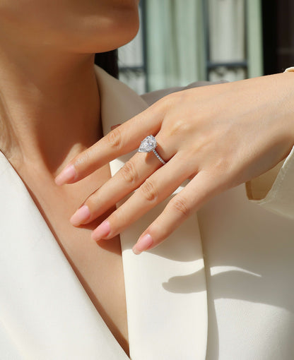 Light and Shadow Moissanite Diamond Ring Set