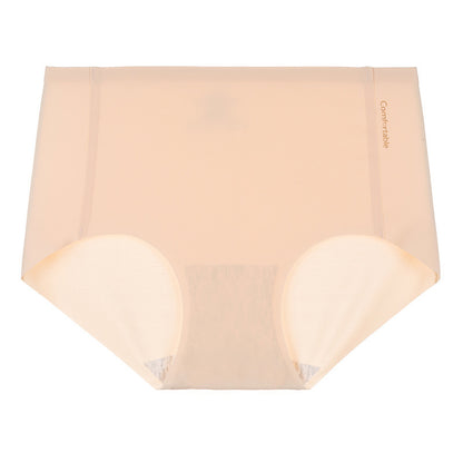 Ice Silk Underwear For Women Traceless Mid Waist Cotton Crotch Antibacterial