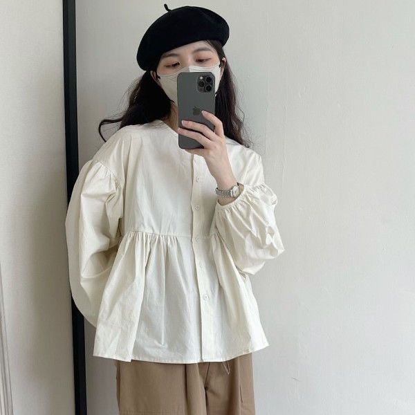 Spring And Autumn Japanese Style Long Sleeve Blouse Women's Loose Casual