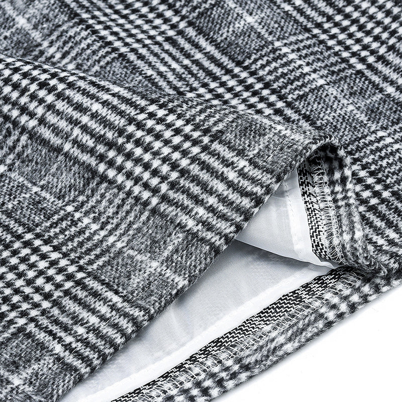 Womens High Waist Plaid Skirt Bodycon Pencil Wool Mini Skirts