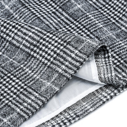 Womens High Waist Plaid Skirt Bodycon Pencil Wool Mini Skirts