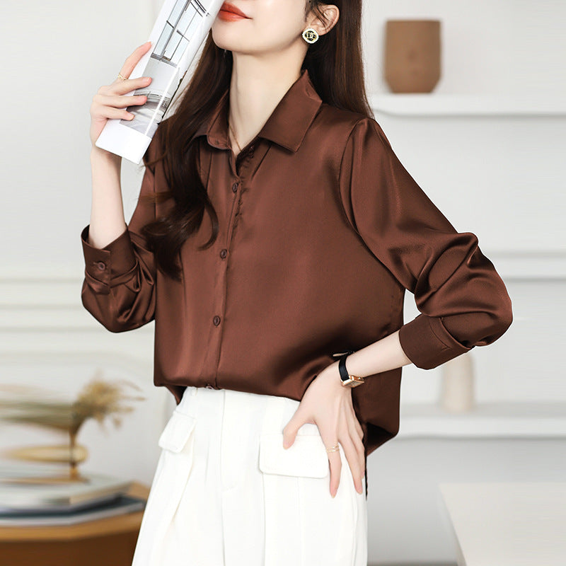 Non-ironing Anti-wrinkle Satin Shirt For Women