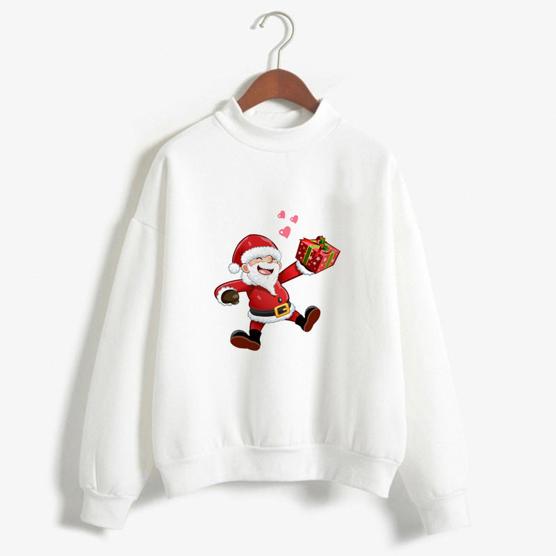 Christmas Printing Turtleneck Sweater Women