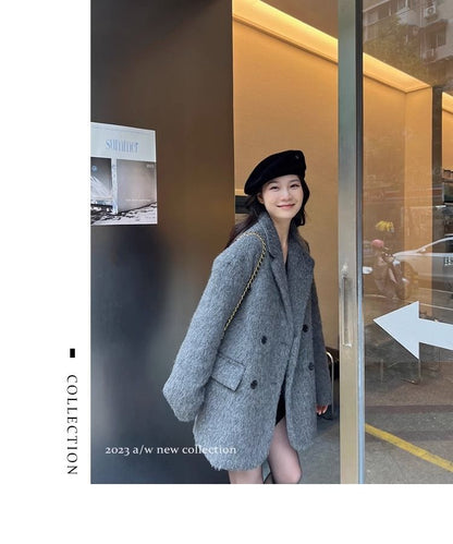 Women's Fleece-lined Thick Wool-like Cashmere Coat