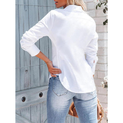 Pure Color All-matching Office Temperament Shirt Top