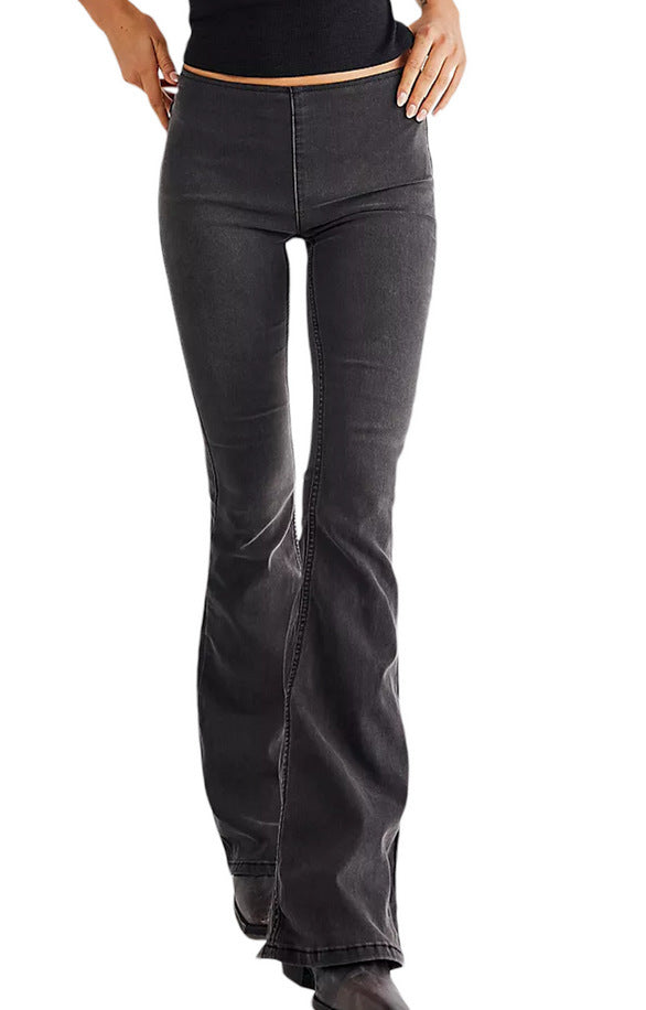 Low Waist Stretch Flared Jeans