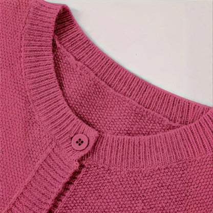 Pure Color Warm Keeping Knitted Cardigan For Women
