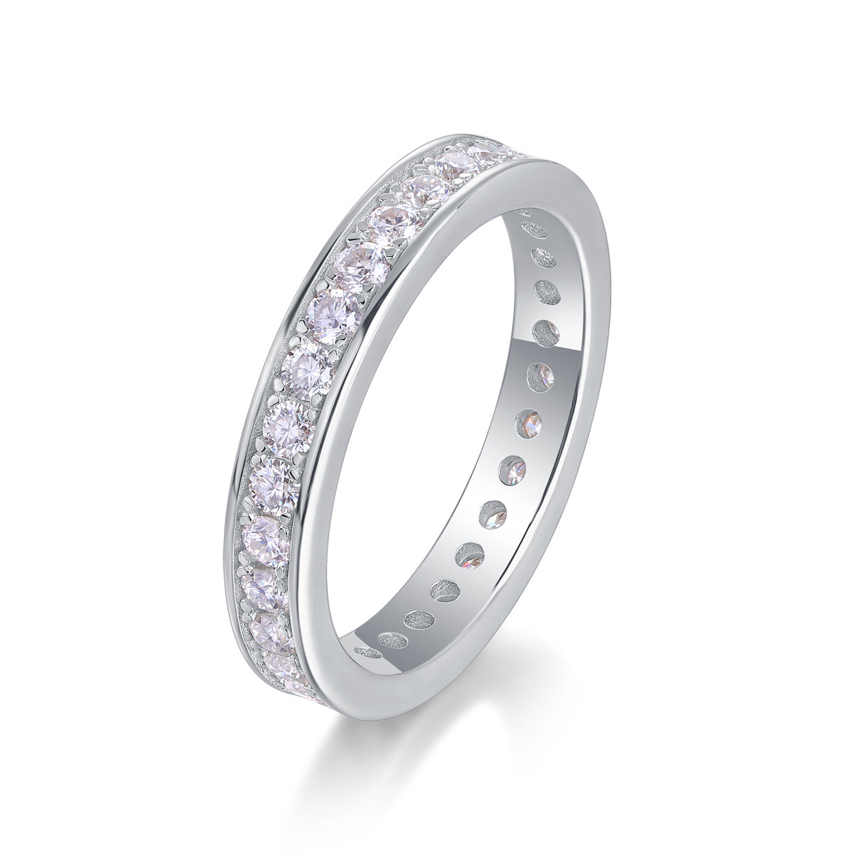 Trajectory Moissanite Wedding Ring in S925 Silver