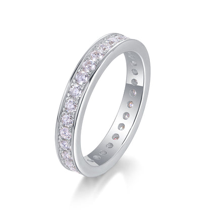 Trajectory Moissanite Wedding Ring in S925 Silver