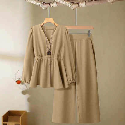Women's Long-sleeved Pants High-grade Two-piece Suit