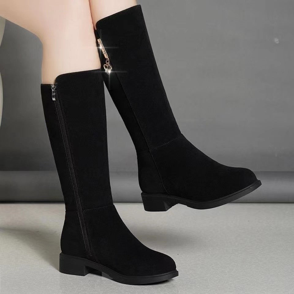 Fleece Lined Mid Calf Warm Cotton Boots
