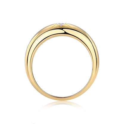 Eight-prong Radiance Moissanite Ring – S925 Silver & Gold