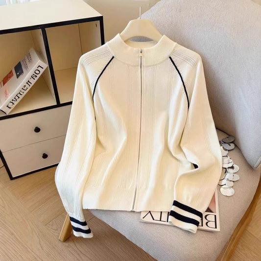 Design Sense Fashion Zipper Cardigan Outerwear