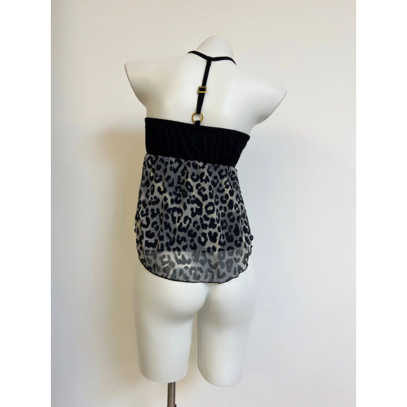 New Design Sense Niche Hot Girl Leopard Print Camisole