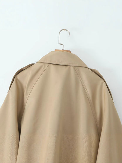 Autumn Elegant Double-breasted Mid-length Trench Coat