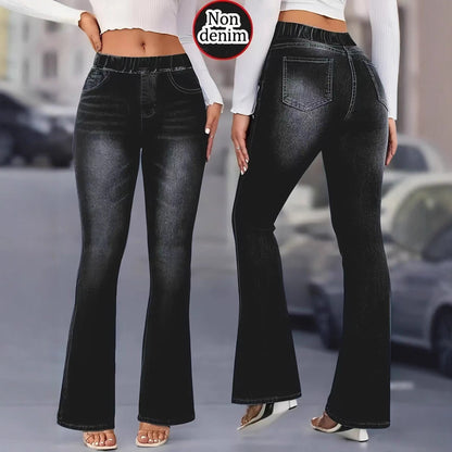 Denim Printing Hip-lift And Belly Shaping Waist Fitness Leggings