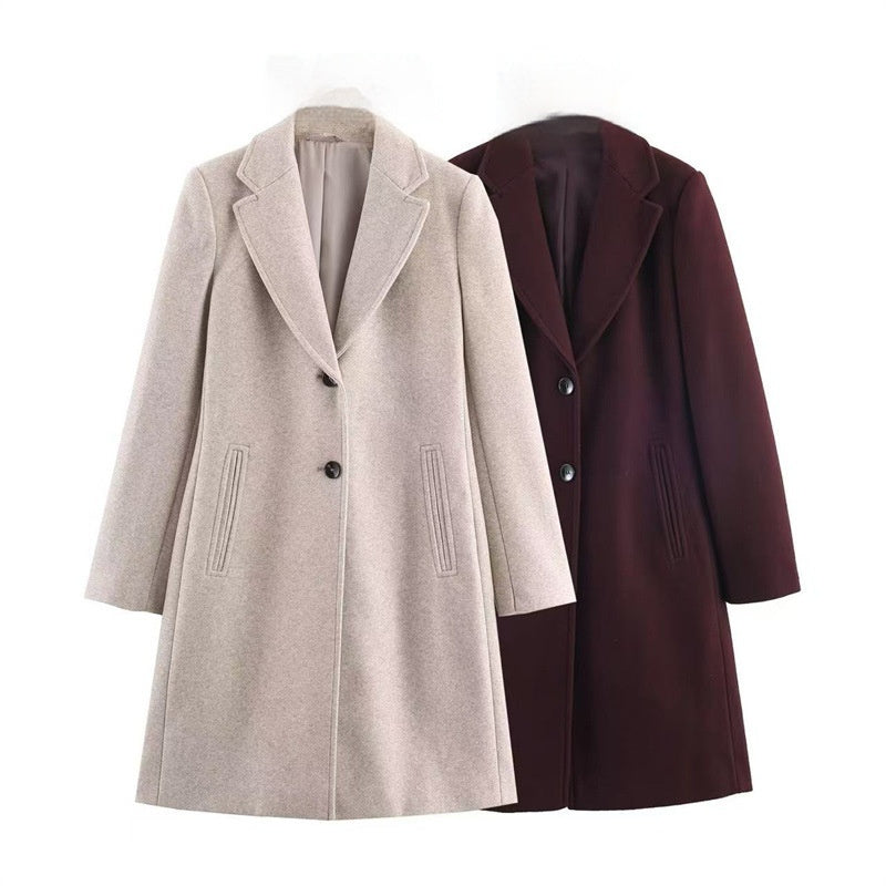 New Fall Women's Clothing Fashion Soft Padded Shoulder Overcoat Jacket