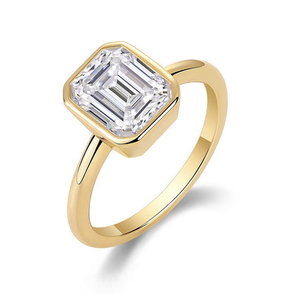 Pagoda Moissanite Diamond Ring – S925 Silver & Gold-Plated