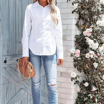 Pure Color All-matching Office Temperament Shirt Top