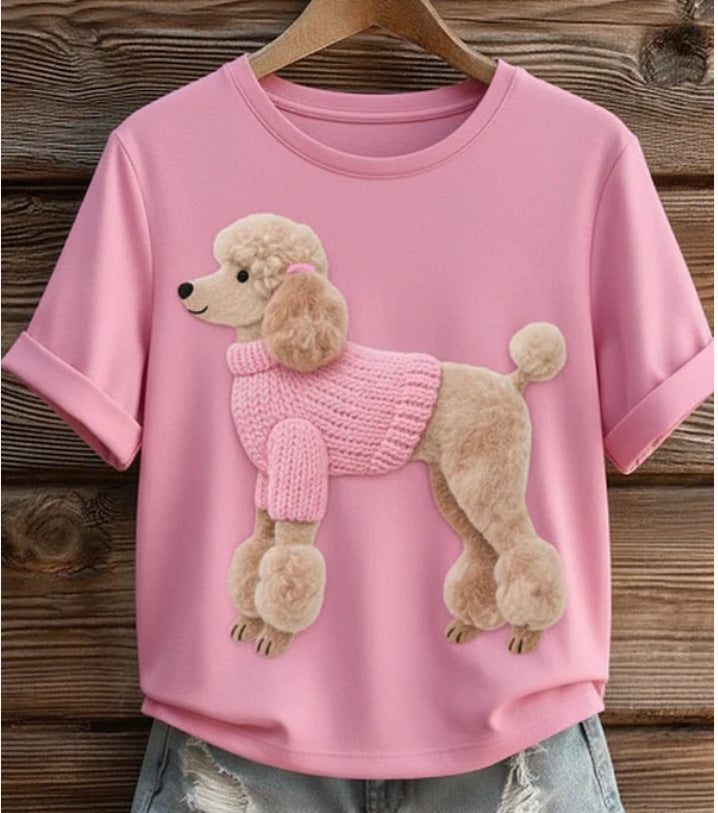 Loose Casual Animal Women's Tops Digital Printed T-shirt