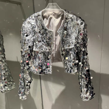 Sequined Coat Autumn Cool Wind Top For Women