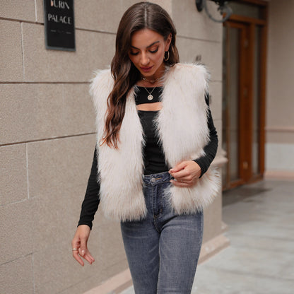 Fur Vest Sleeveless Slimming Casual