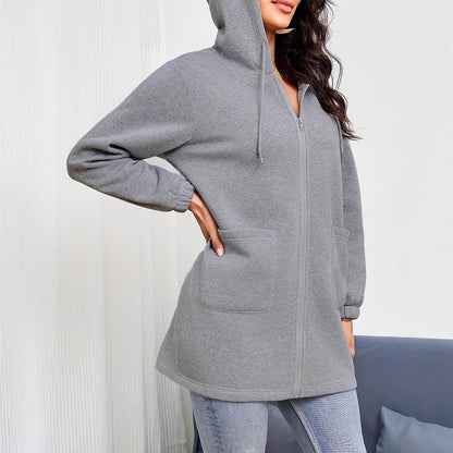 Women's Solid Color Outdoor Autumn And Winter Leisure Loose Long Sleeve Sweatershirt