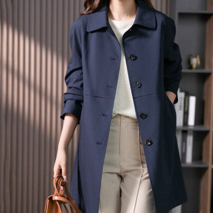 British Elegant Trench Mid-length Straight Coat