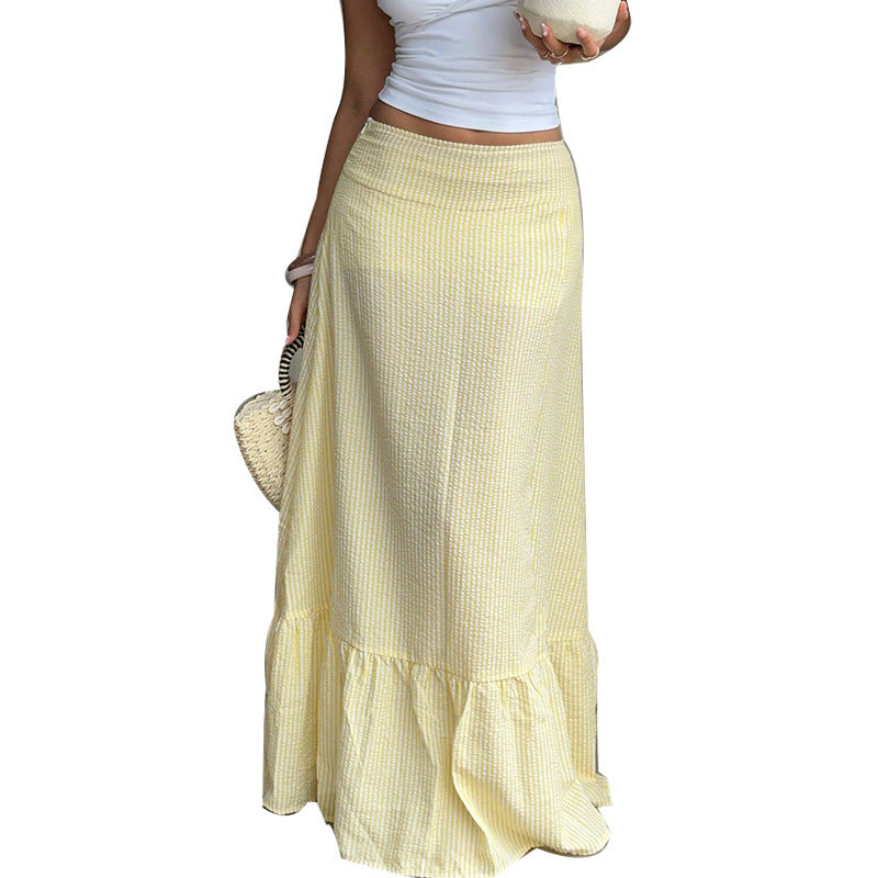 Solid Color Half-length Woven Umbrella Skirt