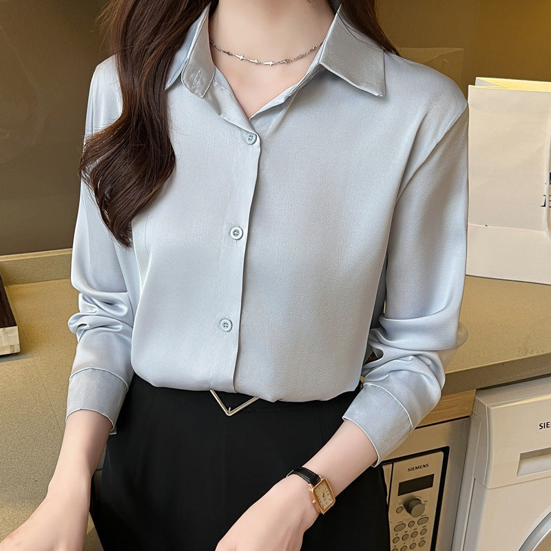Non-ironing Anti-wrinkle Satin Shirt For Women