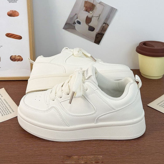 Women's White Sneakers New Style, Fashionable Versatile Platform Casual Sports Shoes