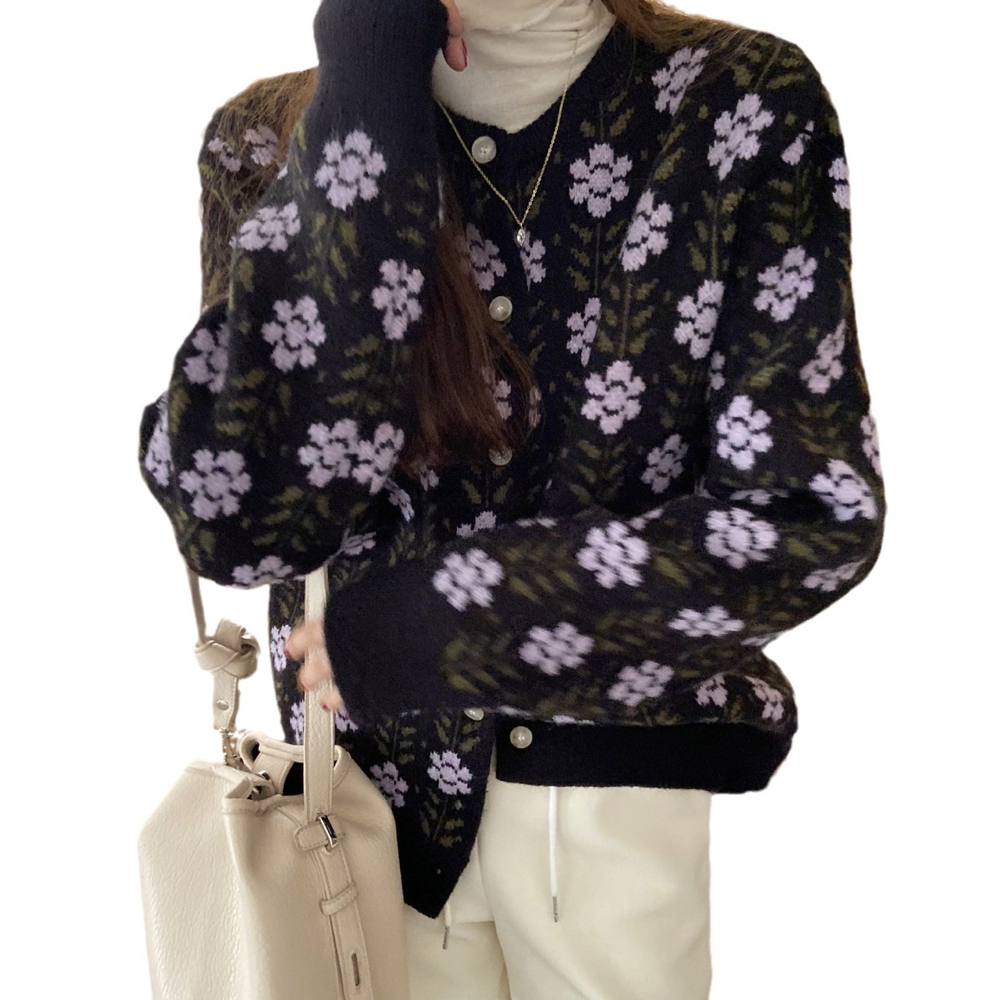 Gentle Fashionable Knitted Cardigan Top Tide