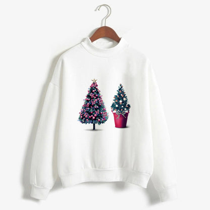 Christmas Printing Turtleneck Sweater Women