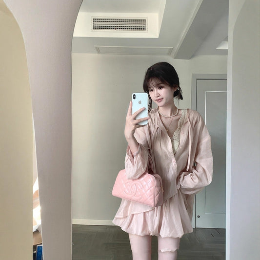 Summer Thin Long Sleeves Top Bud Skirt Pants