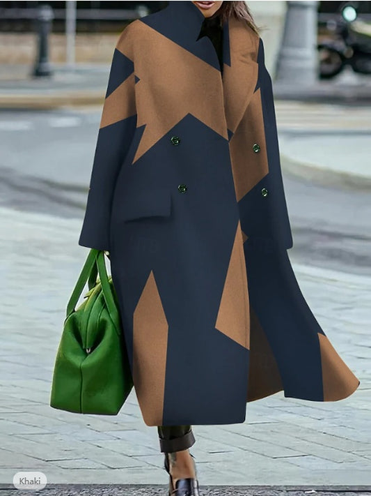 European And American Women's New Casual And Comfortable Long-sleeved Large-size Woolen Coat