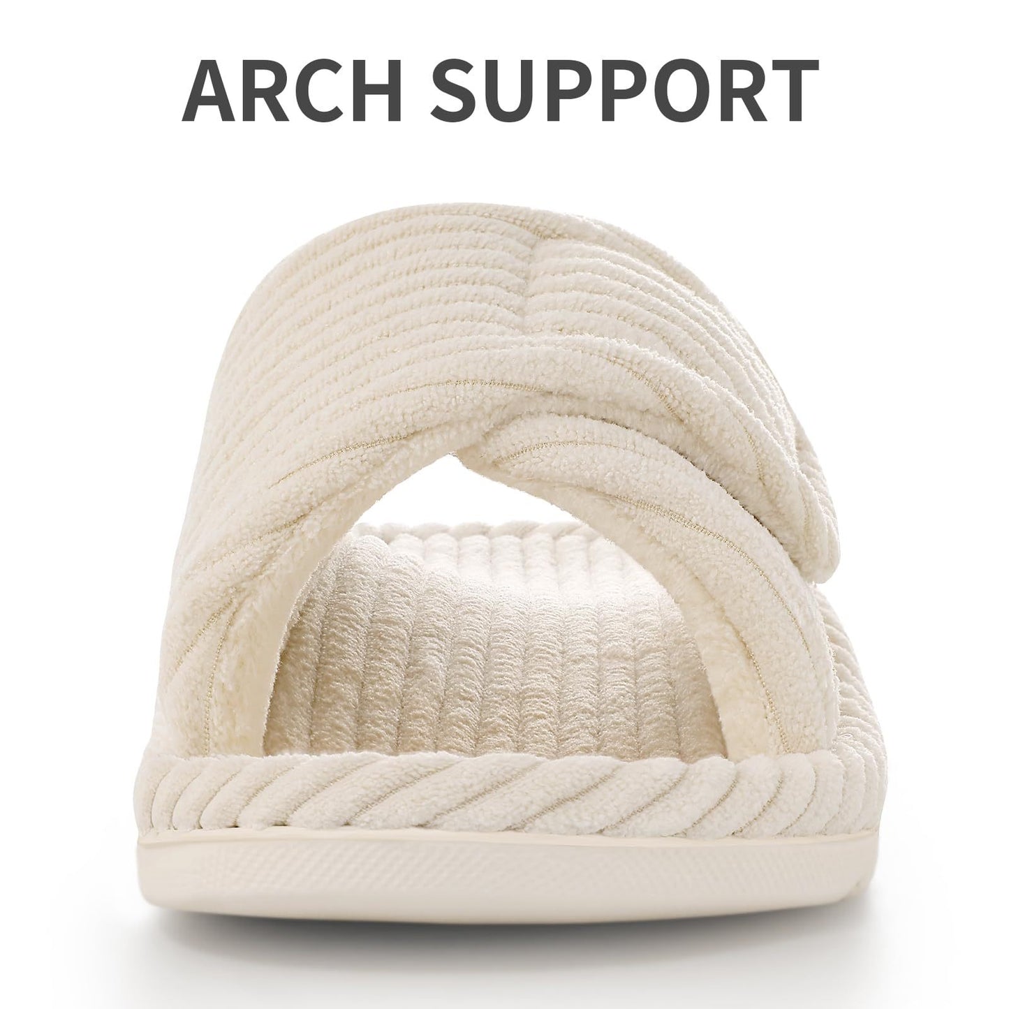 Corduroy Velcro Bottom Cold-Set Womens Arch Support Slippers