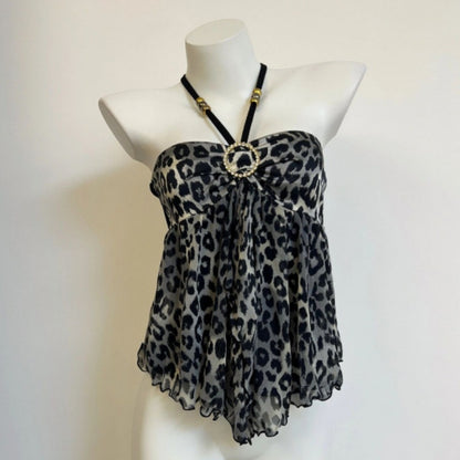 New Design Sense Niche Hot Girl Leopard Print Camisole