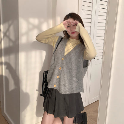 Winter New Korean Knitted Cardigan Vest Women's Vest