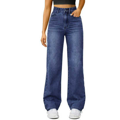 Jeans Women's Loose Straight High Elasticity