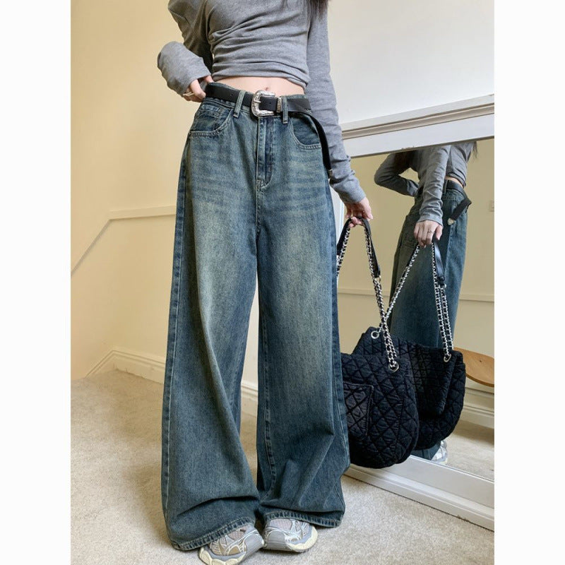 American Retro Straight Wide Leg Jeans