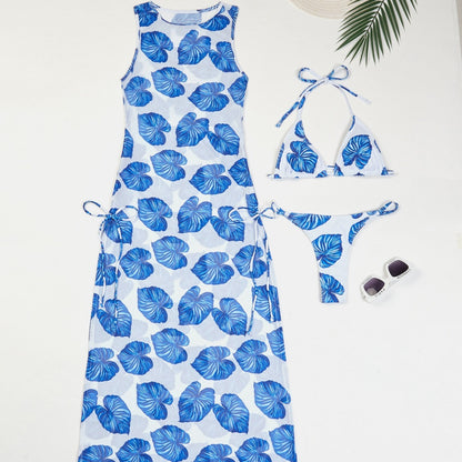 European And American Sexy Blouse Single Yarn Split Swimsuit Women's Bikini